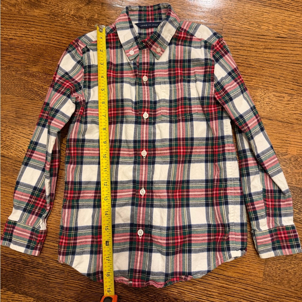 Janie and Jack plaid flannel shirt size 5 red/green